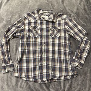 American Eagle Outfitters Men's Vintage Fit‎ Pearl Snap Button Up Shirt XL